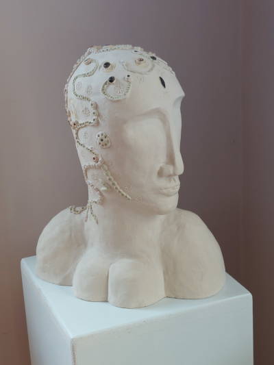 Kopf, Keramik, ca. 20 x 15 x 25