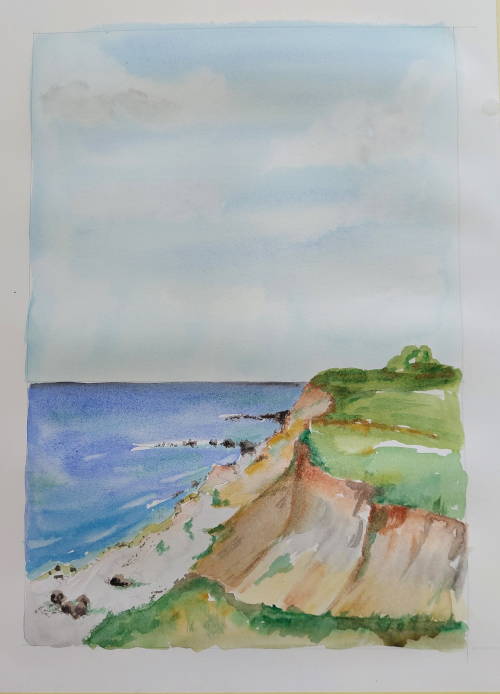 Ostküste Insel Fehmarn, Aquarell 2, A3