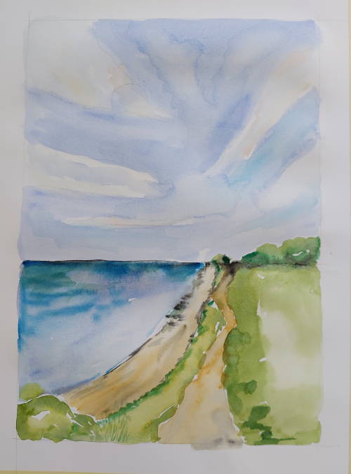 Ostküste Insel Fehmarn, Aquarell 1, A3