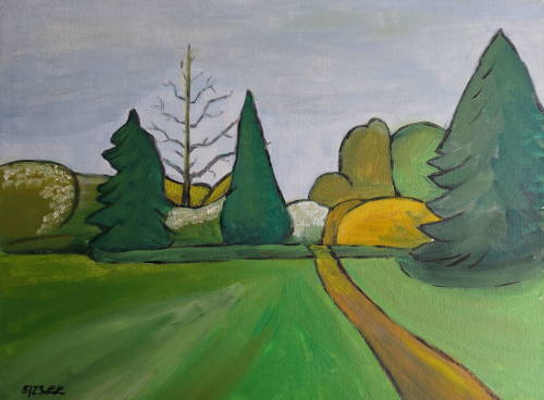 Rhododendronpark Wiesenburg, Acryl, A4