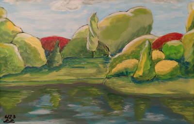 Rhododendronpark Wiesenburg, Ölbild