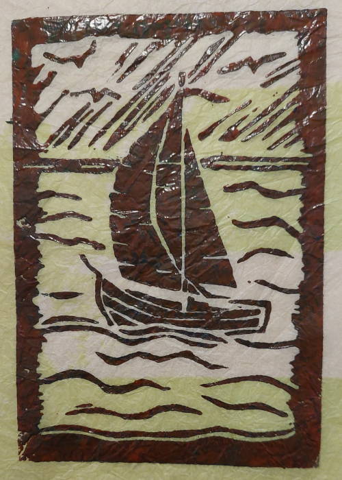 Segelboote, Holzschnitt