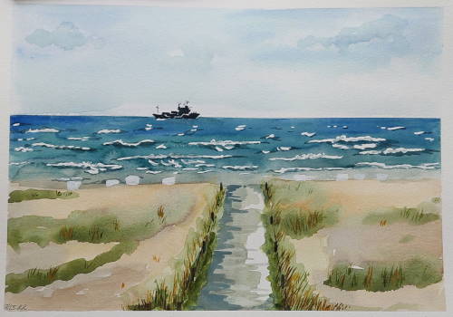 Vor Boltenhagen, Aquarell, A3